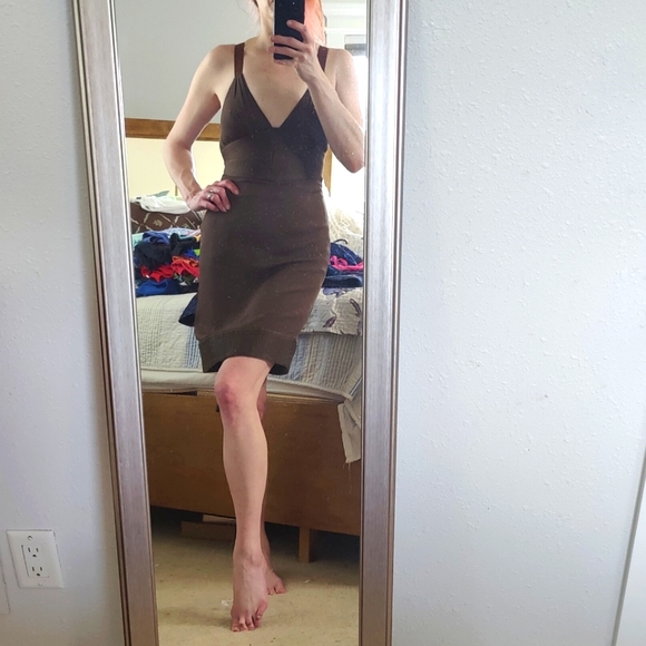 NWT Catherine Malandrino Yellow label Cocktail Dress in Chocolate - Picture 4 of 4